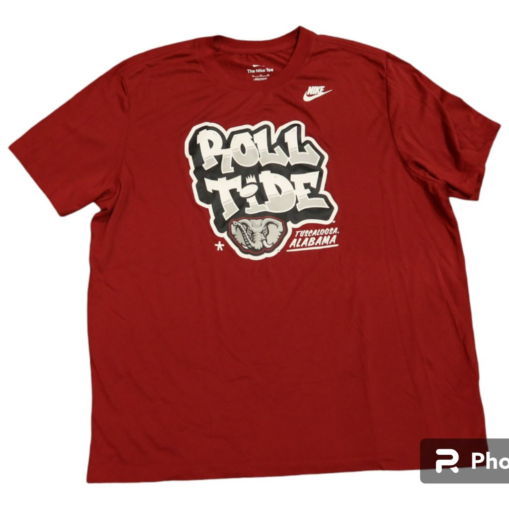 Nike Alabama Crimson Tide Ncaa Football Roll Tide Graffiti Logo Red T Shirt Xl